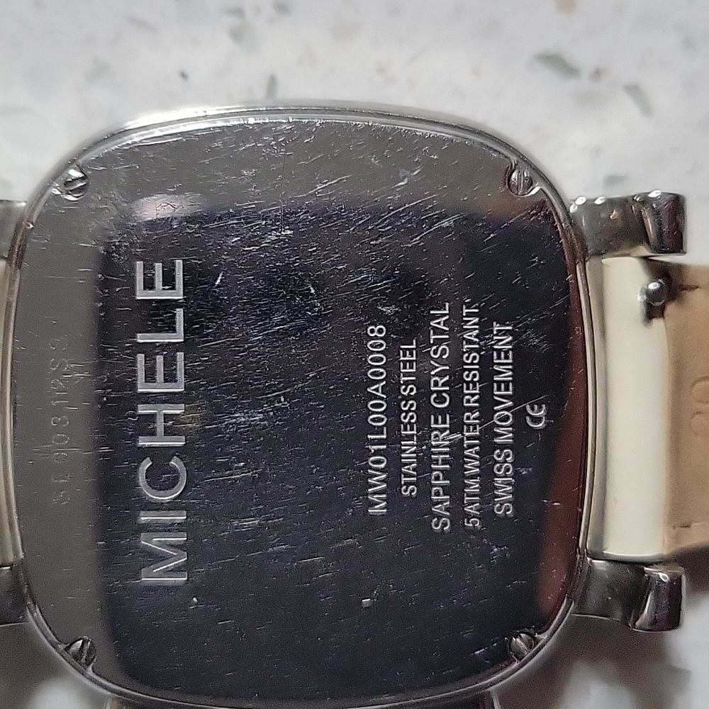 Michele Yellow and Silver Women's Watch - Picture 3 of 4